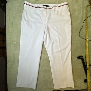 Tommy Hilfiger Women Dress Pant Plus 18‎ white Career Office stretch cropped